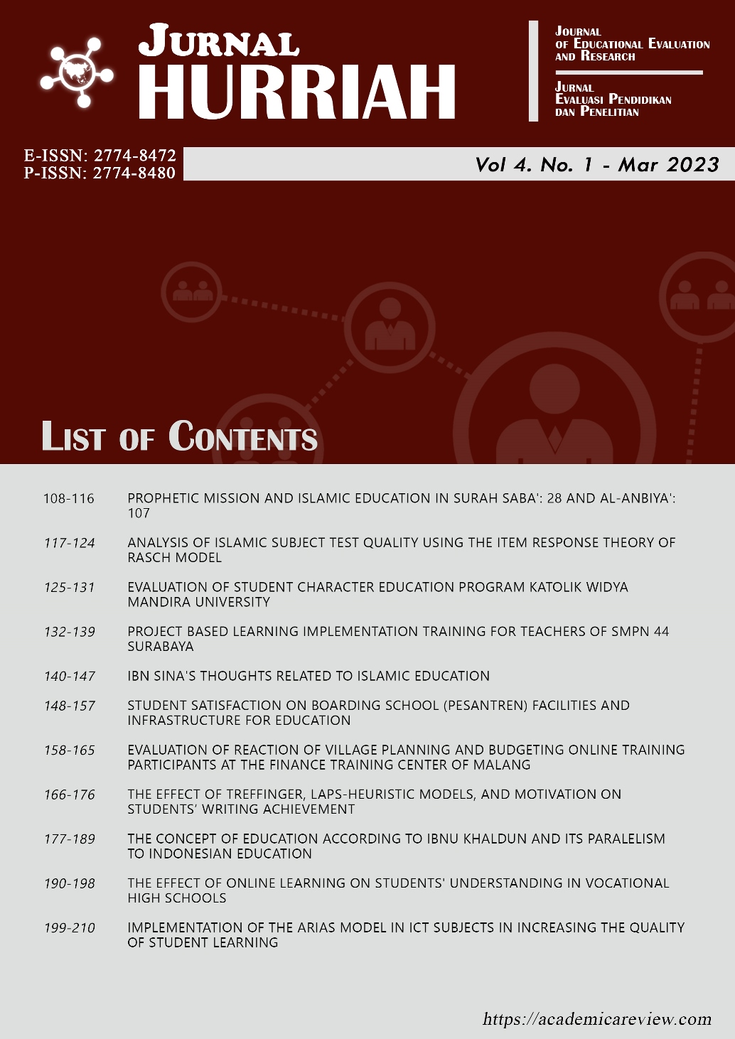 					View Vol. 4 No. 1 (2023): Jurnal Hurriah: Jurnal Evaluasi Pendidikan dan Penelitian
				